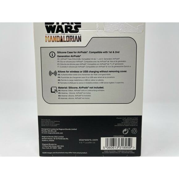 Disney Star Wars The Mandalorian Helmet Silicone AirPods Case Generation 1 & 2 - Picture 2 of 2